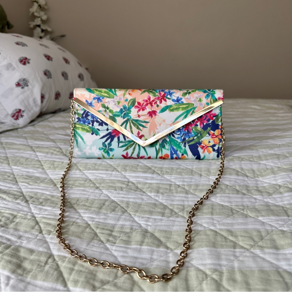 ALDO floral clutch with chain strap